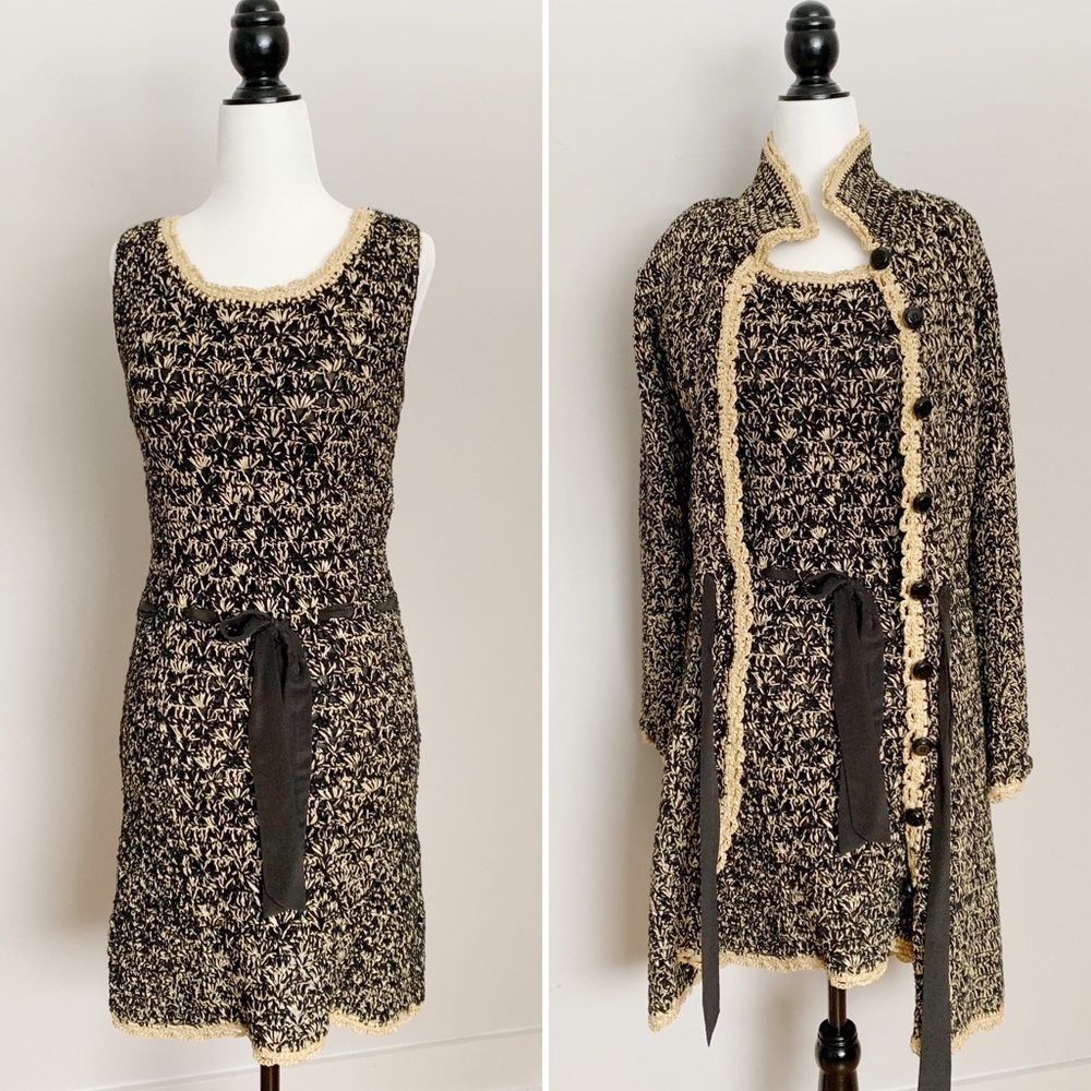 MOSCHINO cheap and chic Cotton/Straw Weaved Suit